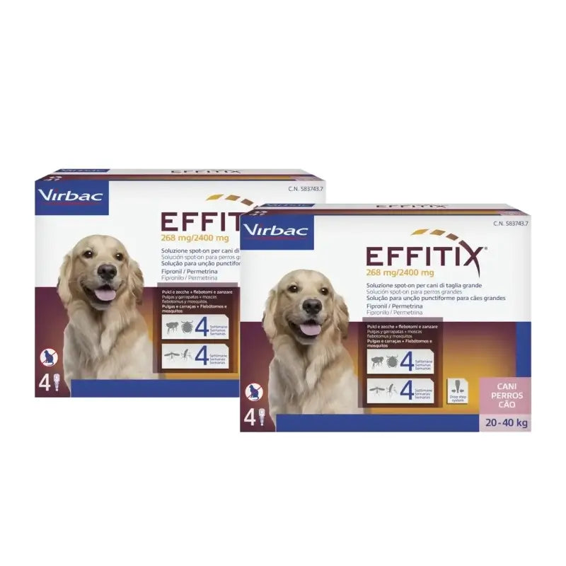 Effitix L Parasite Treatment for Large Dogs (20–40 kg), pack of 2