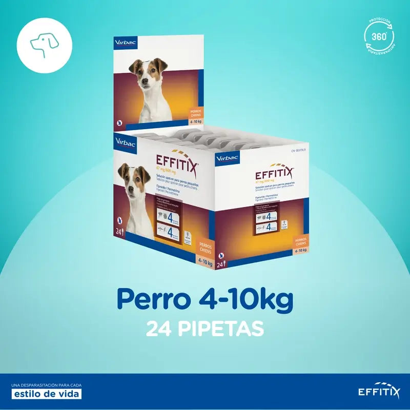 Effitix S Antiparasitic Small Dogs 4-10 Kg, 24 Pipettes