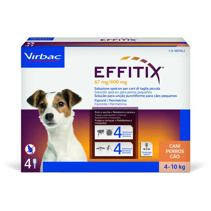 Effitix S Antiparasitic Small Dogs 4-10 Kg, 4 Pipettes