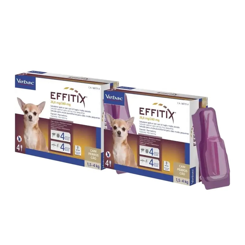 Effitix Xs Parasite Treatment for Very Small Dogs (1.5–4 kg), pack of 2