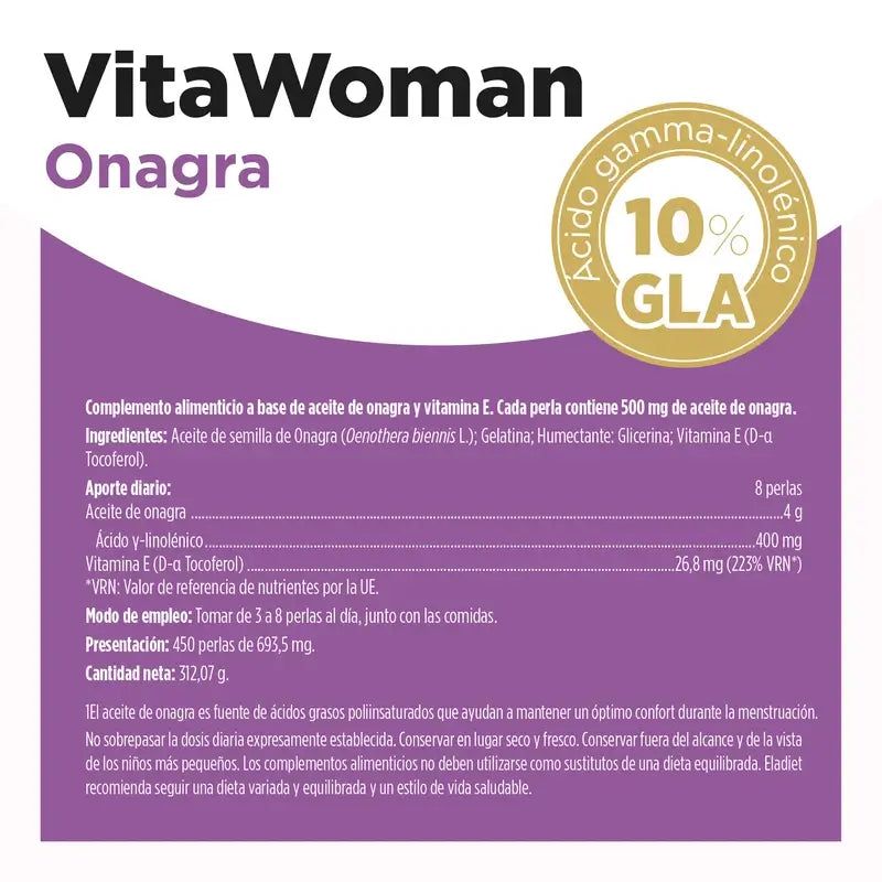 Eladiet Vitawoman Evening Primrose, 450 pearls