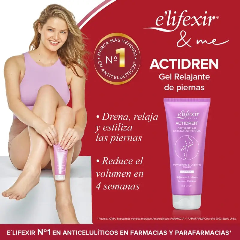 Elifexir Actidren Gel Relaxing Drainage Cream Tired Legs 200Ml