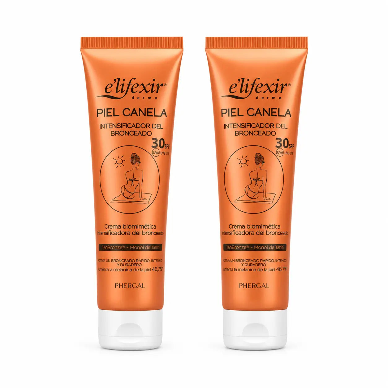 Elifexir Cinnamon Skin Cream Spf30 Tanning Accelerator Gel Sunscreen 150Ml, pack 2