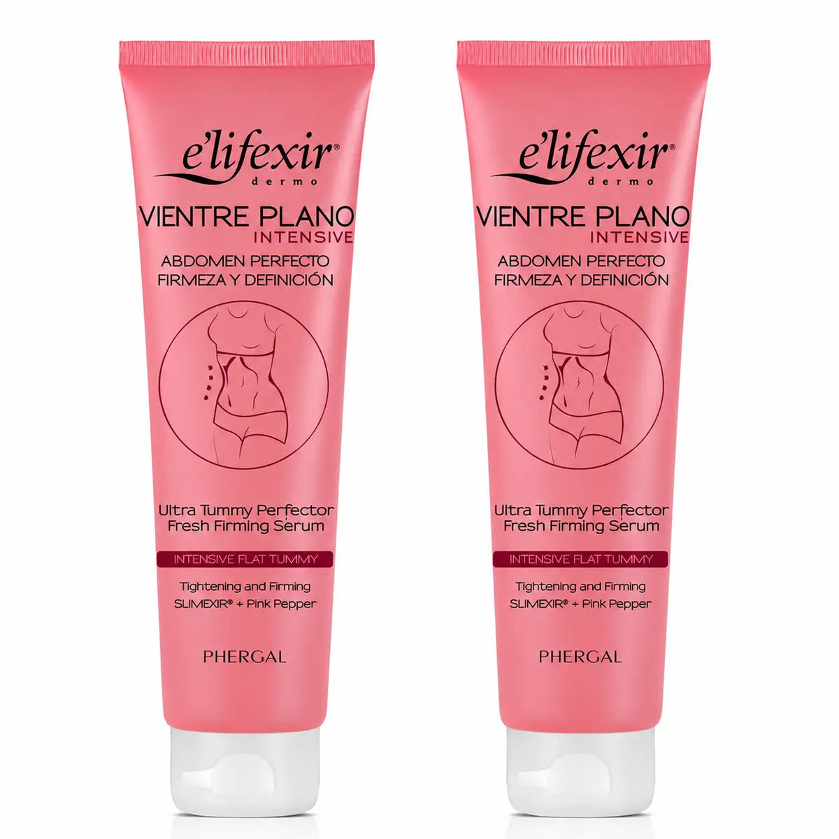 Elifexir Flat Belly Serum Intensive Reducer Abdomen Firming Firming Fat Burning Serum 150Ml, pack 2