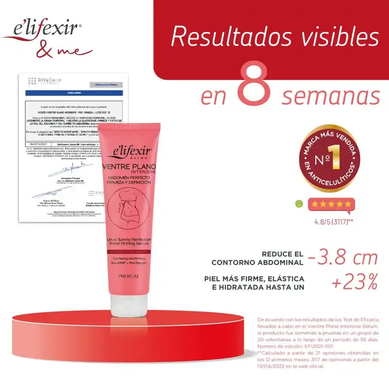Elifexir Flat Belly Serum Intensive Reducer Abdomen Firming Firming Fat Burning 150Ml