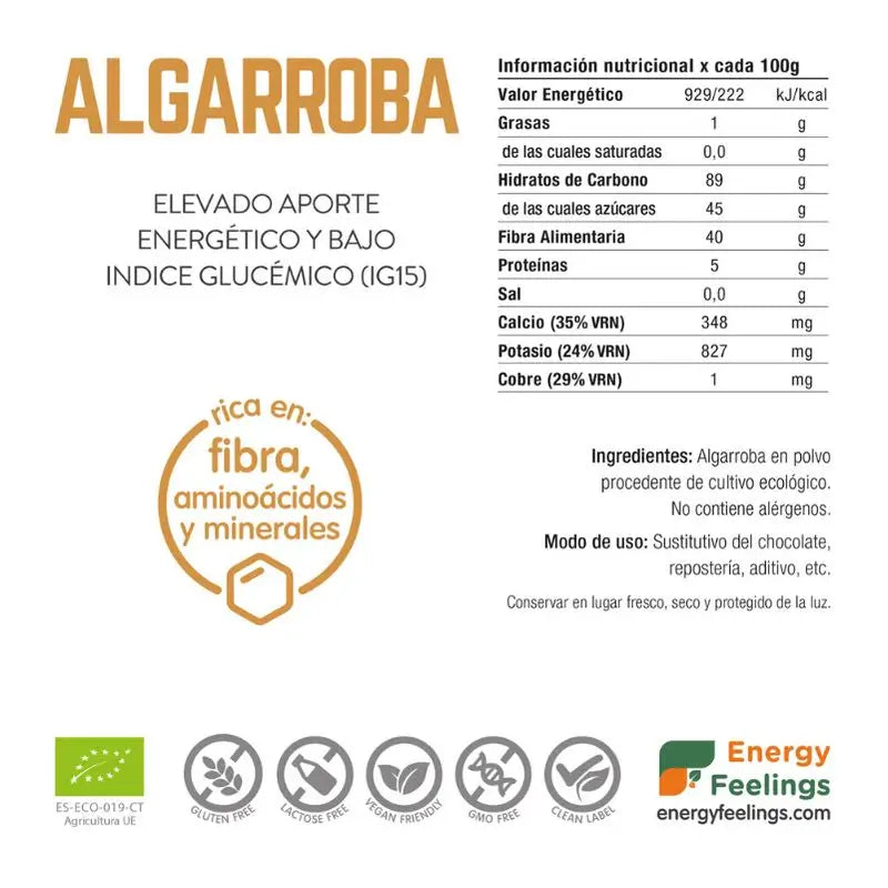Energy Feelings Carob 200Gr. Eco Vegan Sg
