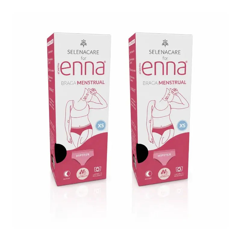 Enna Modern Hipster Menstrual Panty - Heavy Flow, Size XS, 2 Pack