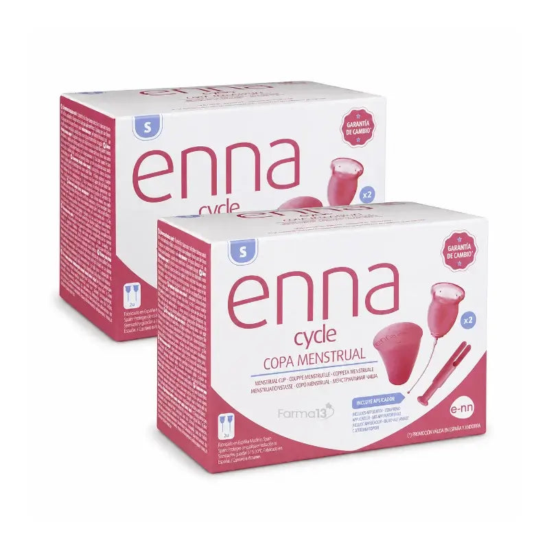 Enna Cycle Easy Menstrual Cup Size M, 2 Cups + Sterilising Box Pack 2 pcs 4 Cups
