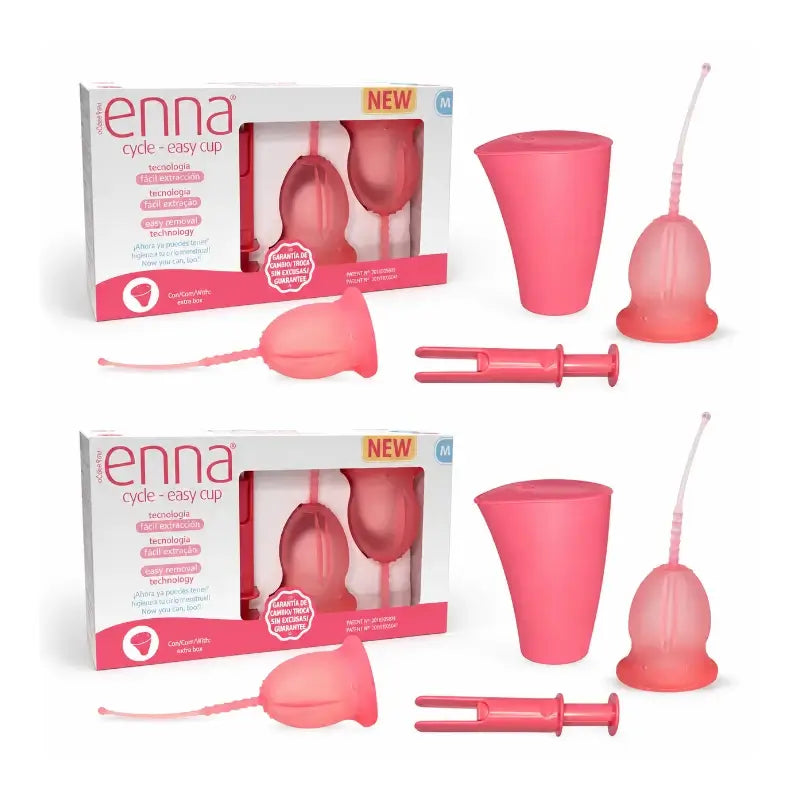 Enna Cycle Easy Size M - 2 Cups + Steriliser Box + Applicator Pack 2 pcs 4 Cups