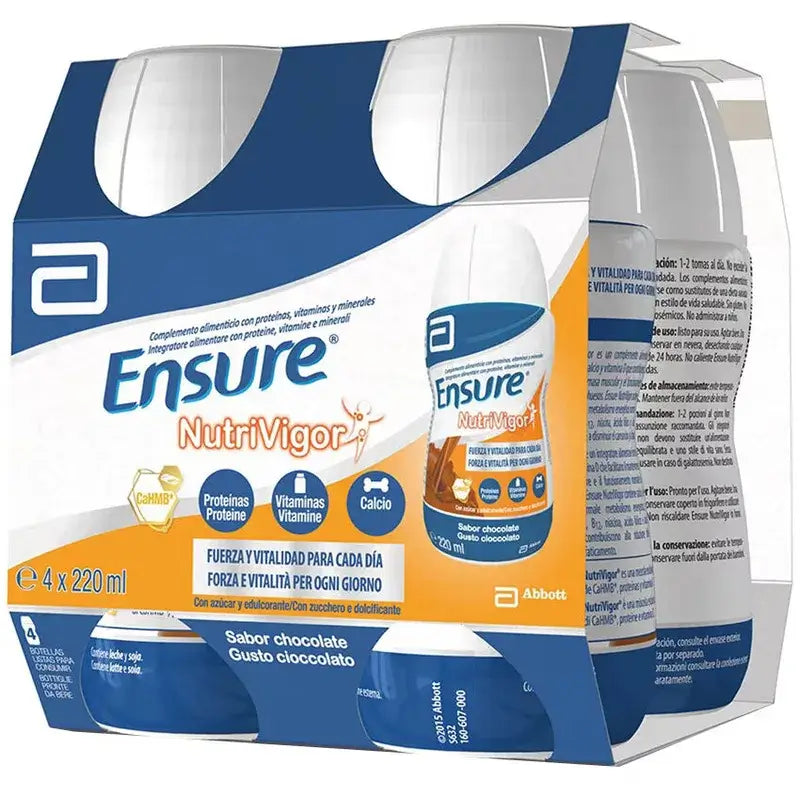Ensure Nutrivigor Chocolate Milkshake Adult, 4 Bottles x 220ml