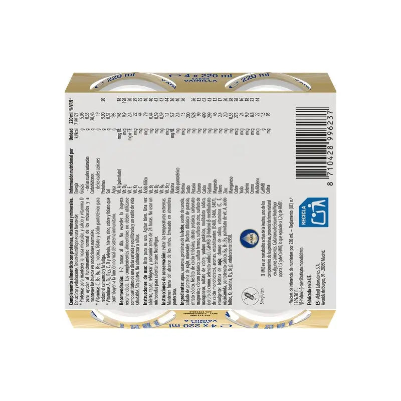 Ensure Nutrivigor Vanilla Milkshake Adult, 4 Bottles x 220 ml