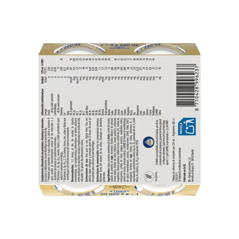 Ensure Nutrivigor Vanilla Milkshake Adult, 4 Bottles x 220 ml