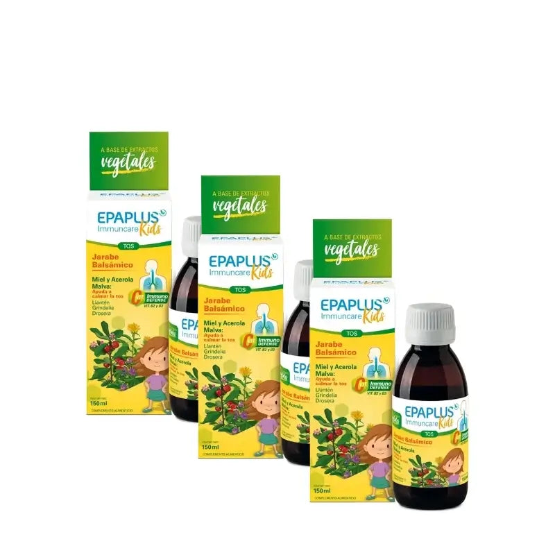 Epaplus Immuncare Children’s Cough Syrup – Raspberry Flavour, 150 ml, pack of 3