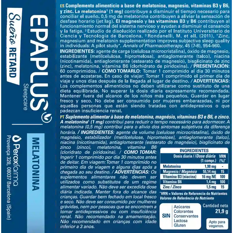 Epaplus Sleepcare Melatonin Retard Plus , 60 tablets