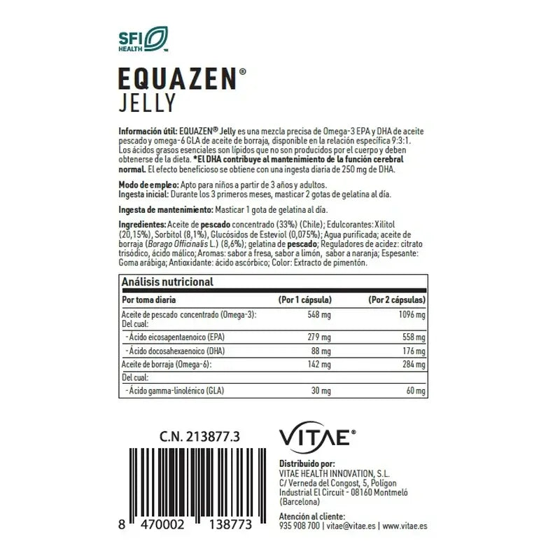 Equazen Jelly 60 capsules – Omega-3 and omega-6 in chewable gelatine capsules