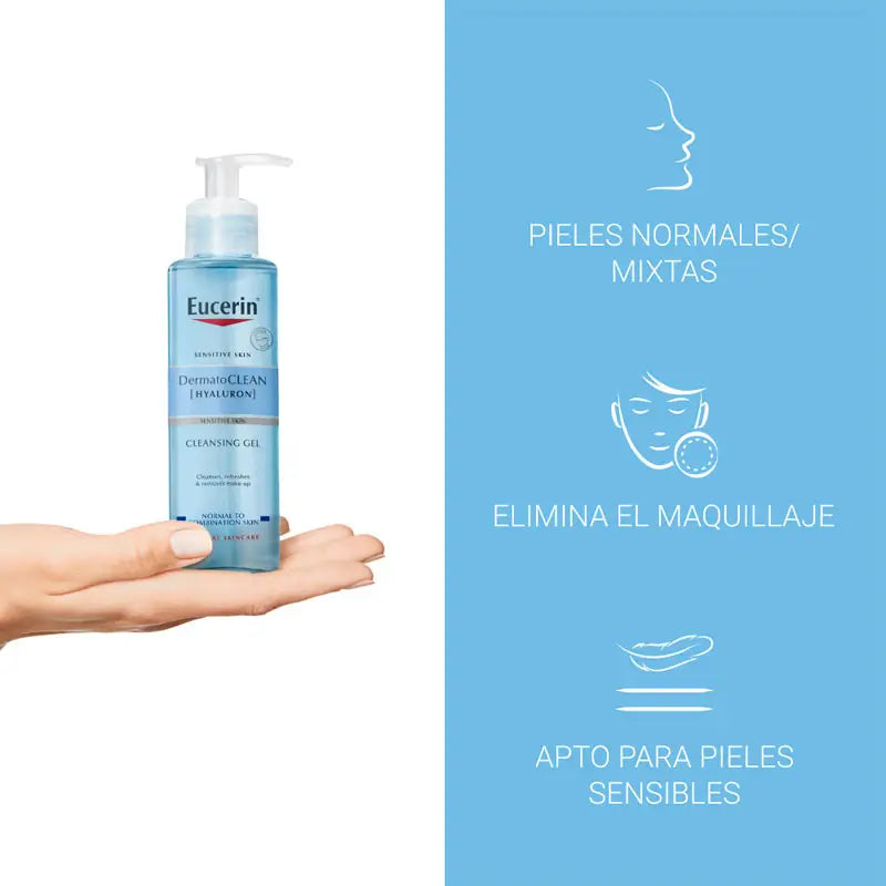 Eucerin DermatoCLEAN Hyaluron Facial Cleansing Gel, 200 ml