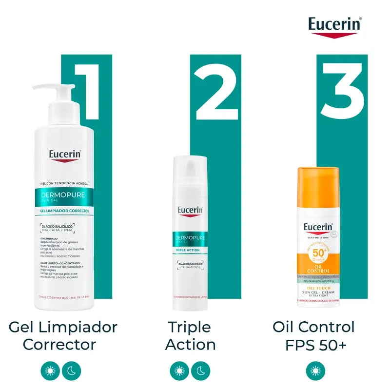 Eucerin Dermopure Triple Effect Cleansing Gel, 400 Ml