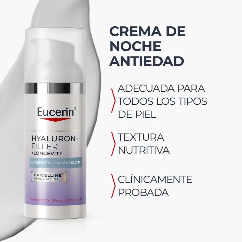 Eucerin Hyaluron-Filler + Longevity Epigenetic Night Cream, 50 ml