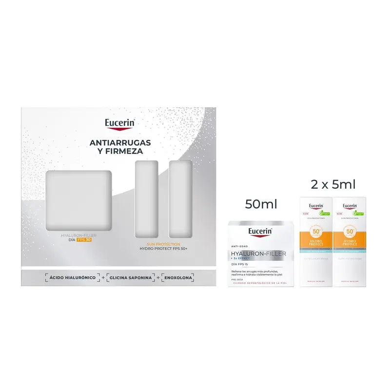 Eucerin Pack Anti-Ageing Hyaluron-Filler Day Cream Fps 30 50Ml + 2 Minis Sun Hydro Protect Fps 50+ 2X5Ml