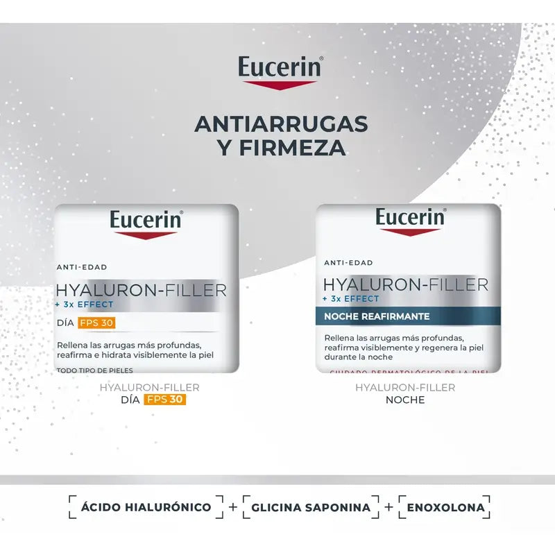 Eucerin Pack Anti-Ageing Hyaluron-Filler Day Cream Fps 30 50Ml + Night Cream 50Ml