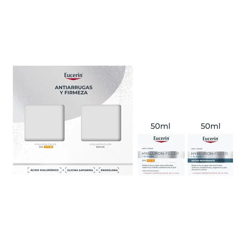 Eucerin Pack Anti-Ageing Hyaluron-Filler Day Cream Fps 30 50Ml + Night Cream 50Ml