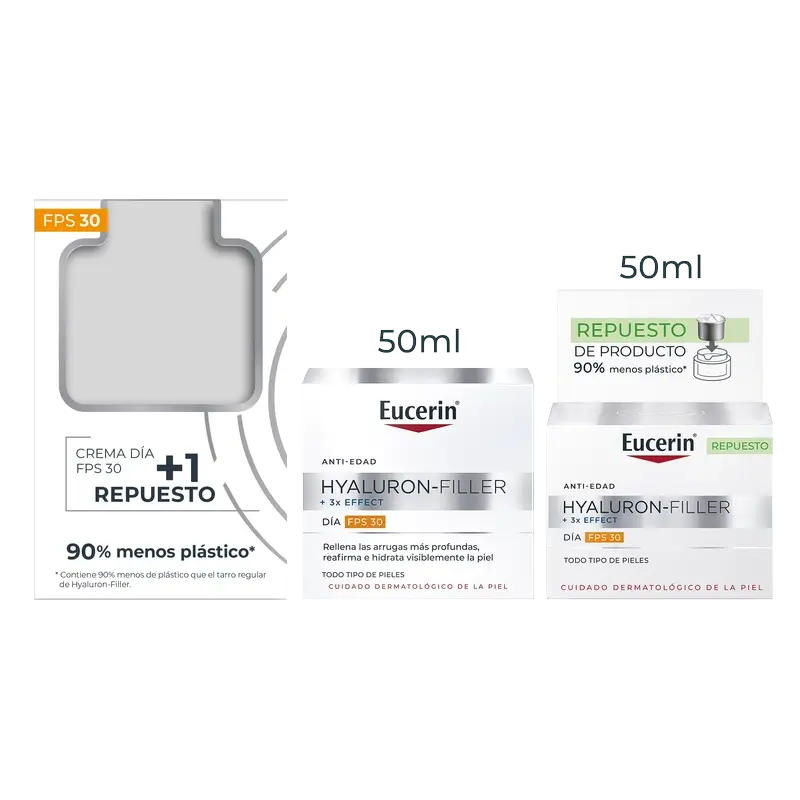 Eucerin Anti-Ageing Pack Hyaluron Filler Day Fps30, 50Ml + Refill, 50Ml