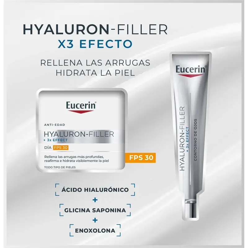 Eucerin Pack Hyluron-Filler Day Cream SPF30 + Eye Contour 15ml