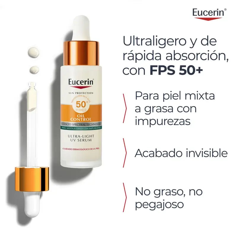 Eucerin Sun Face Oil Control Uv Serum Spf50+ , 30 ml