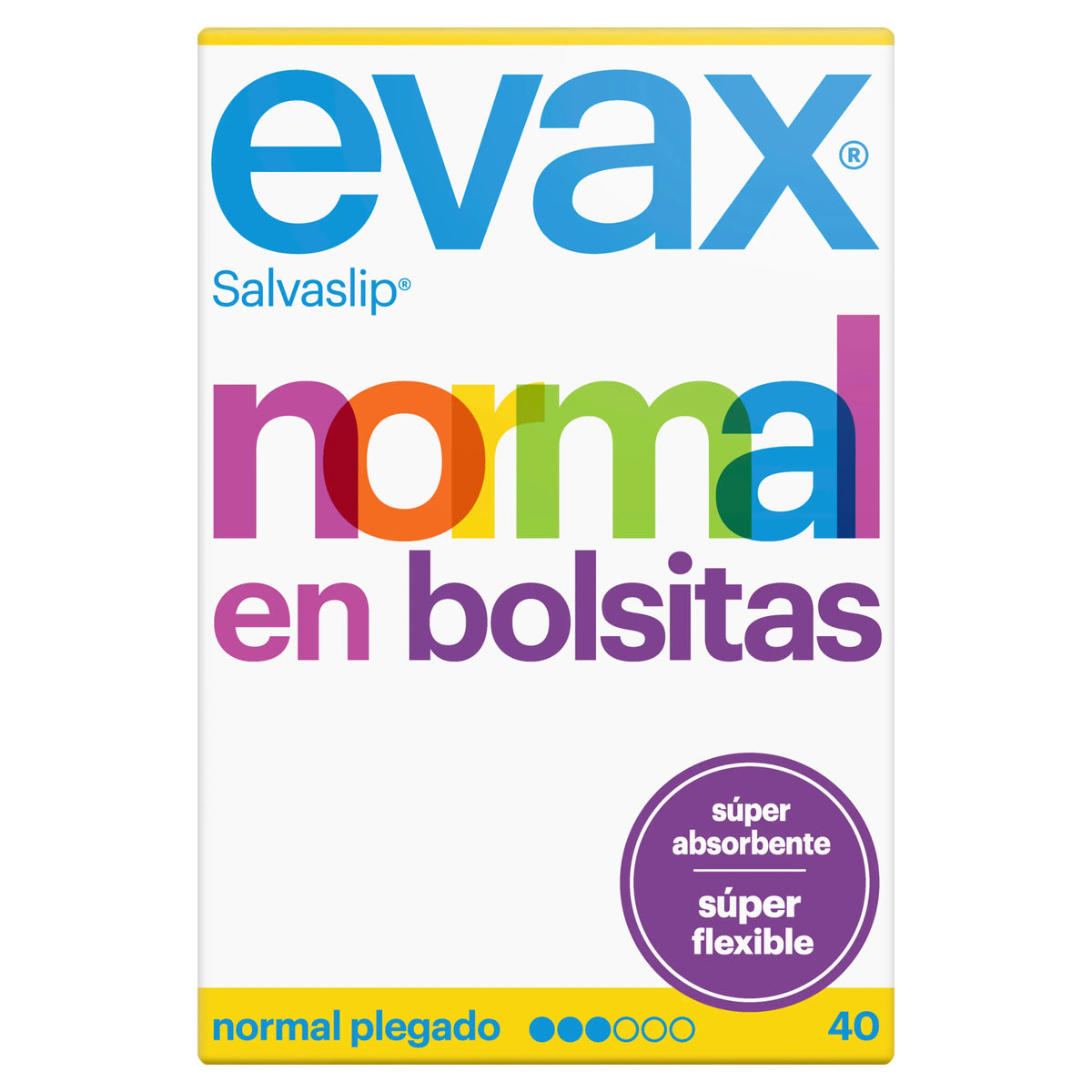 Evax Salvaslip Normal Super Absorbent Panty Liner Protegeslips, 40 pieces