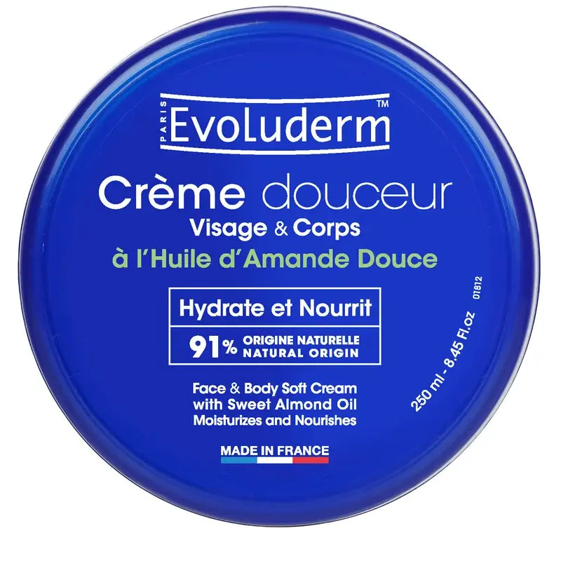 Evoluderm Almond Sweet Face & Body Cream, 250 ml