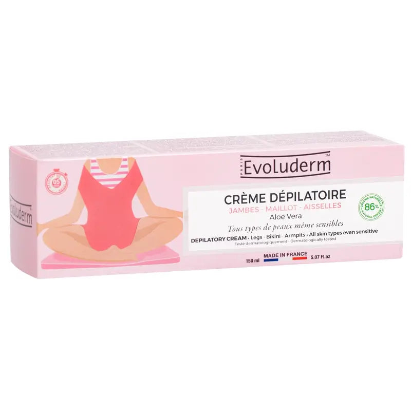 Evoluderm Aloe Vera Depilatory Cream, 150 ml
