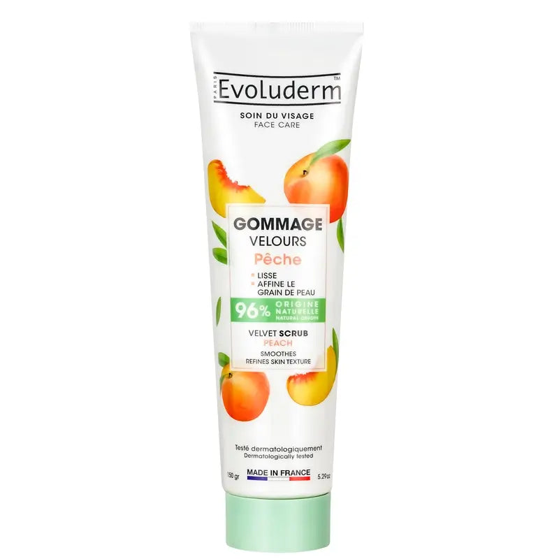 Evoluderm Peach Velvet Facial Exfoliator, 150g