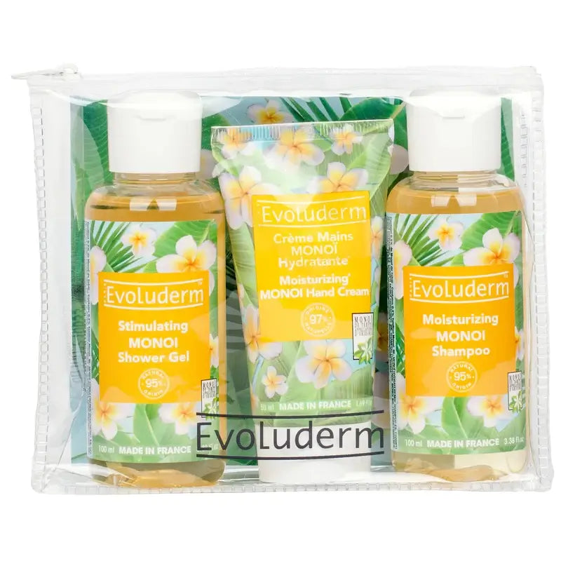 Evoluderm Travel Set X3 - Shower Gel-Hand Cream-Shampoo, 100/50/100 ml