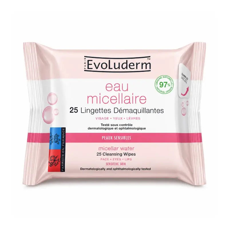 Evoluderm Micellar Water Cleansing Wipes, 25 pcs