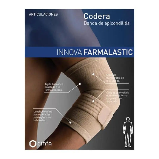 Farmalastic Elbow Support With Epicondylitis Band, Large Size