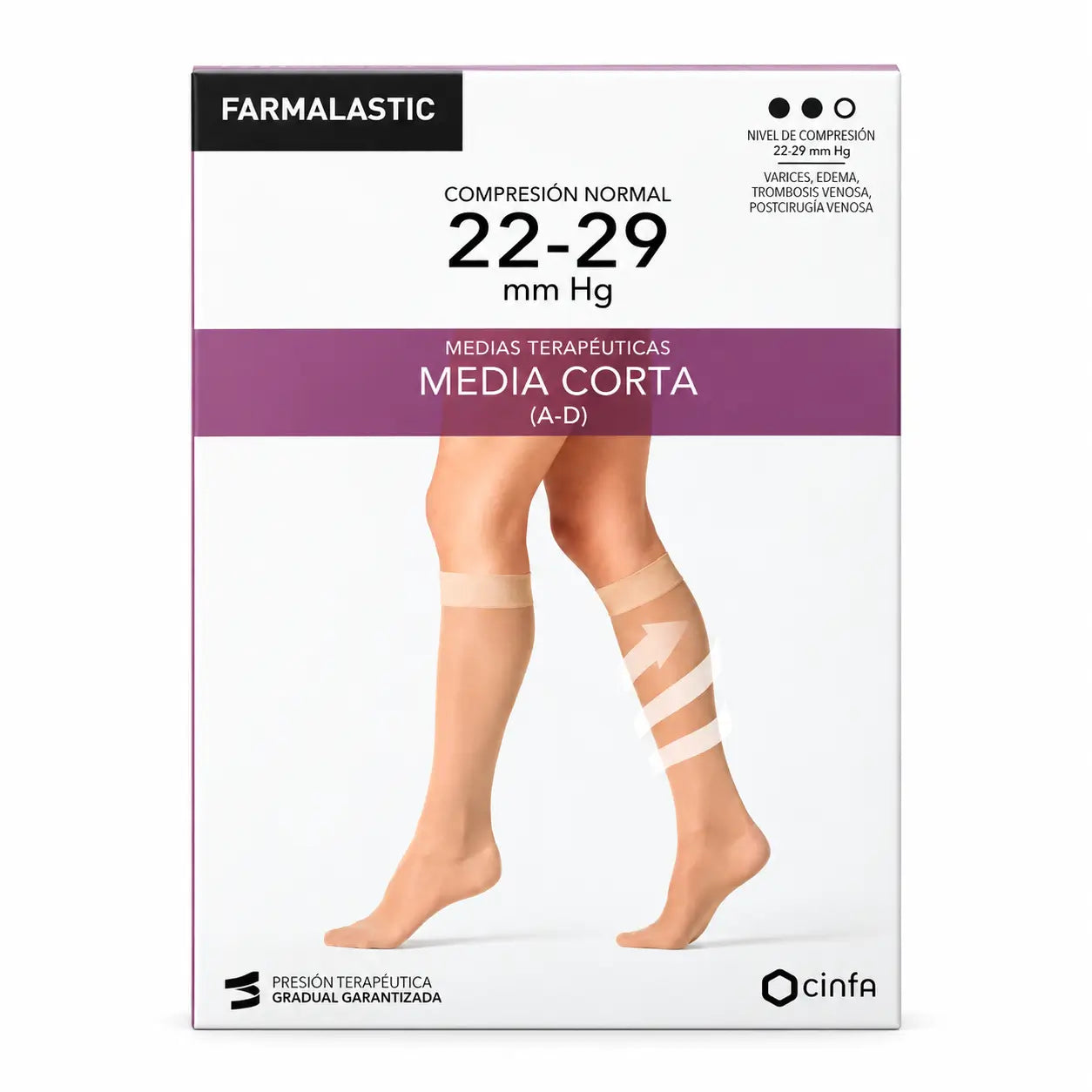 Farmalastic Compression Stocking Short Normal Compression Black Large Size