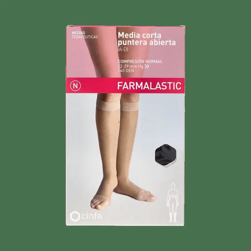Farmalastic Compression Stocking Short Normal Open Toe Black Extra Large Size