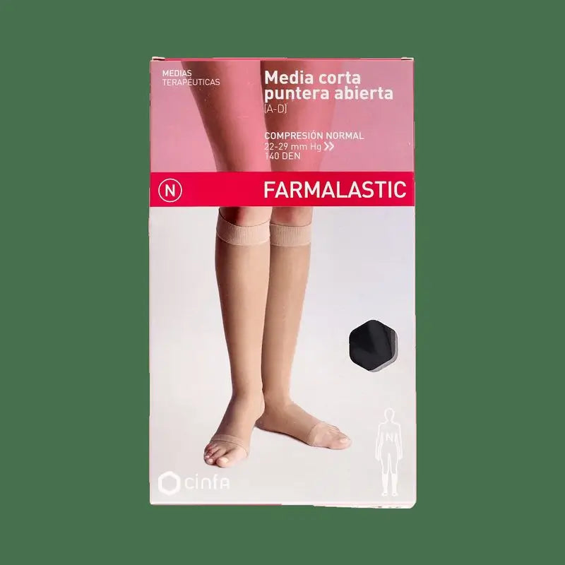 Farmalastic Compression Stocking Short Normal Open Toe Black Large Size