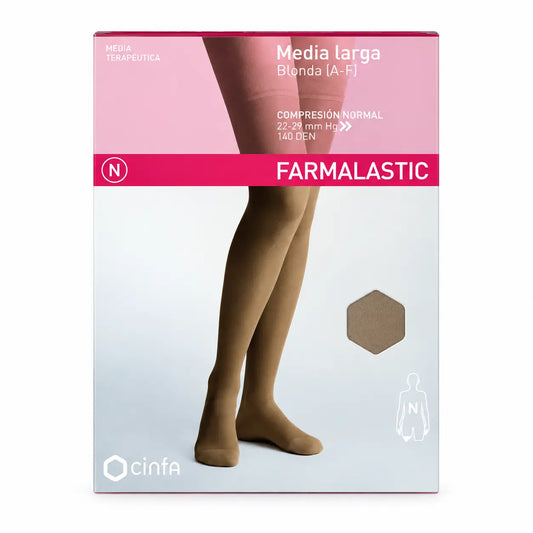 Farmalastic Long Pantyhose Compression Normal Compression Beige, Size M