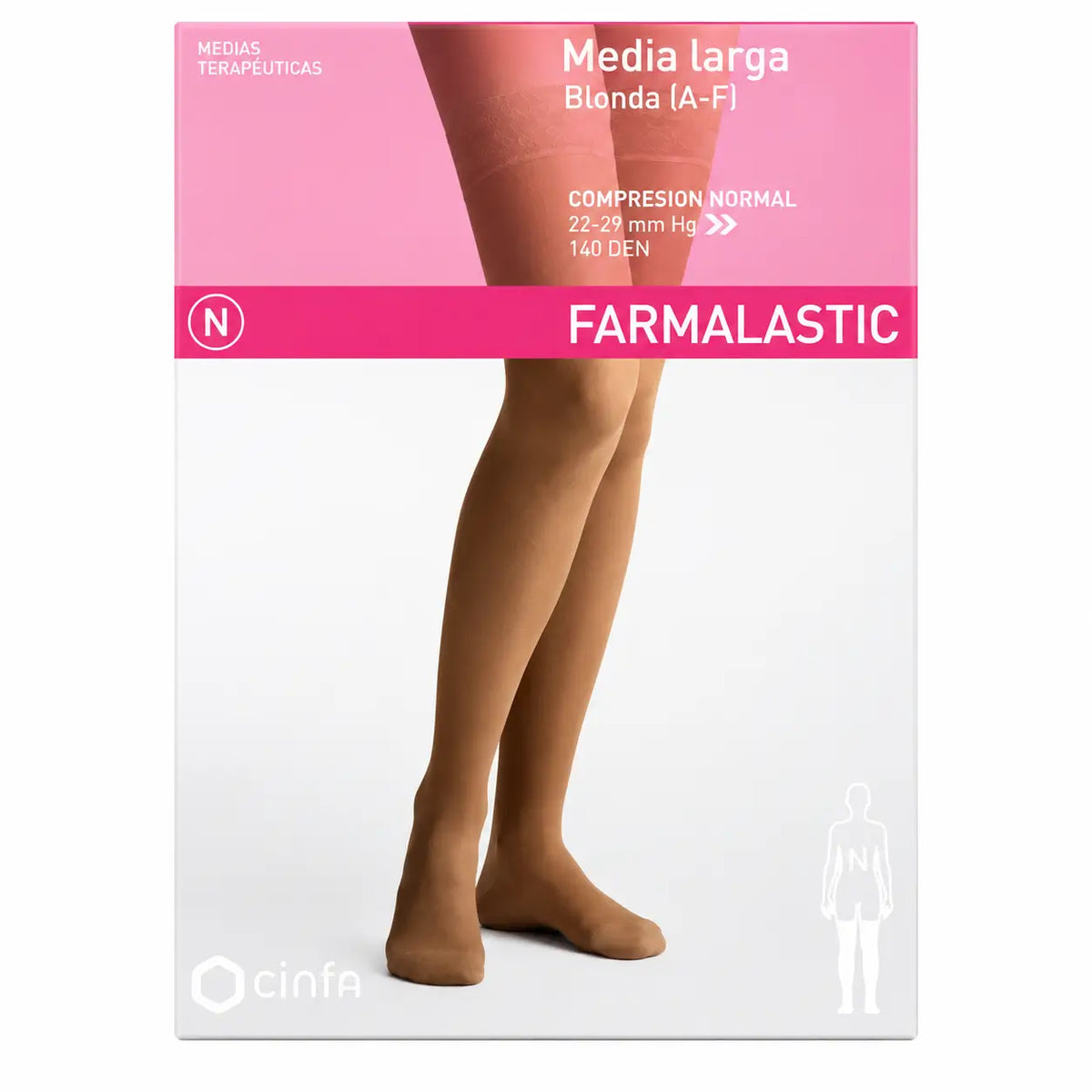 Farmalastic Long Stocking Compression Normal Compression Compression Camel Size M