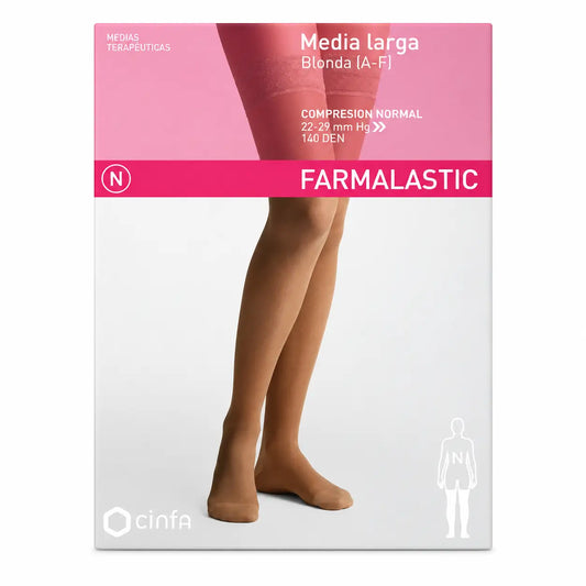 Farmalastic Long Pantyhose Compression Normal Compression Camel, Size Queen Plus