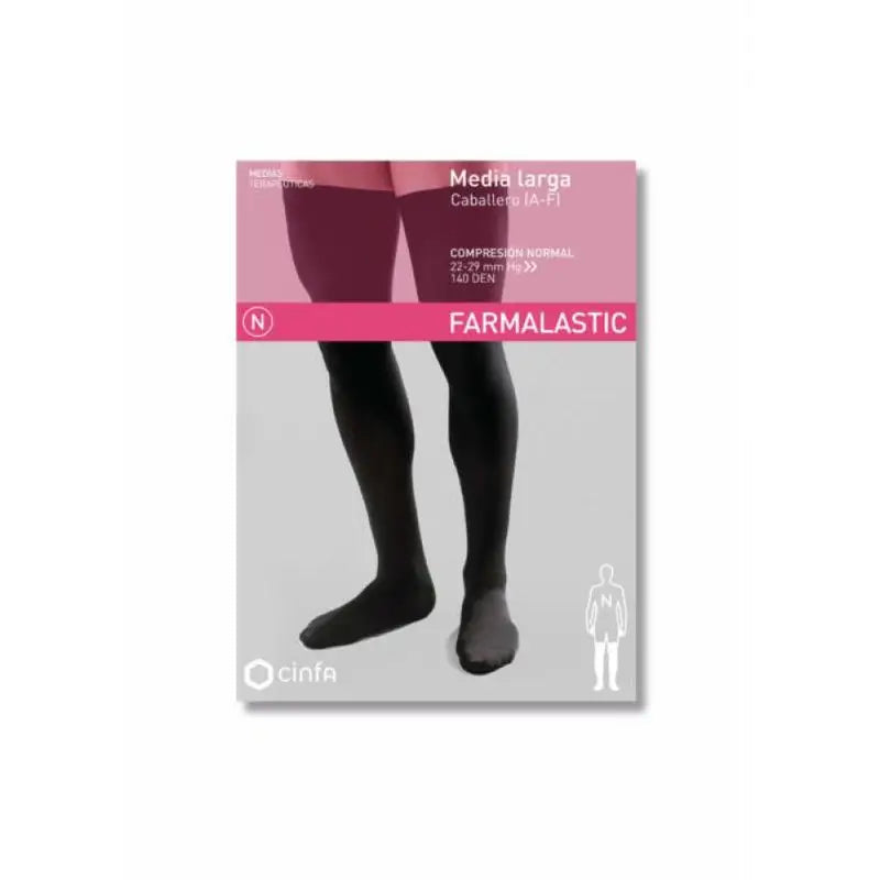 Farmalastic Men's Normal Compression Stocking, Black, Size Small