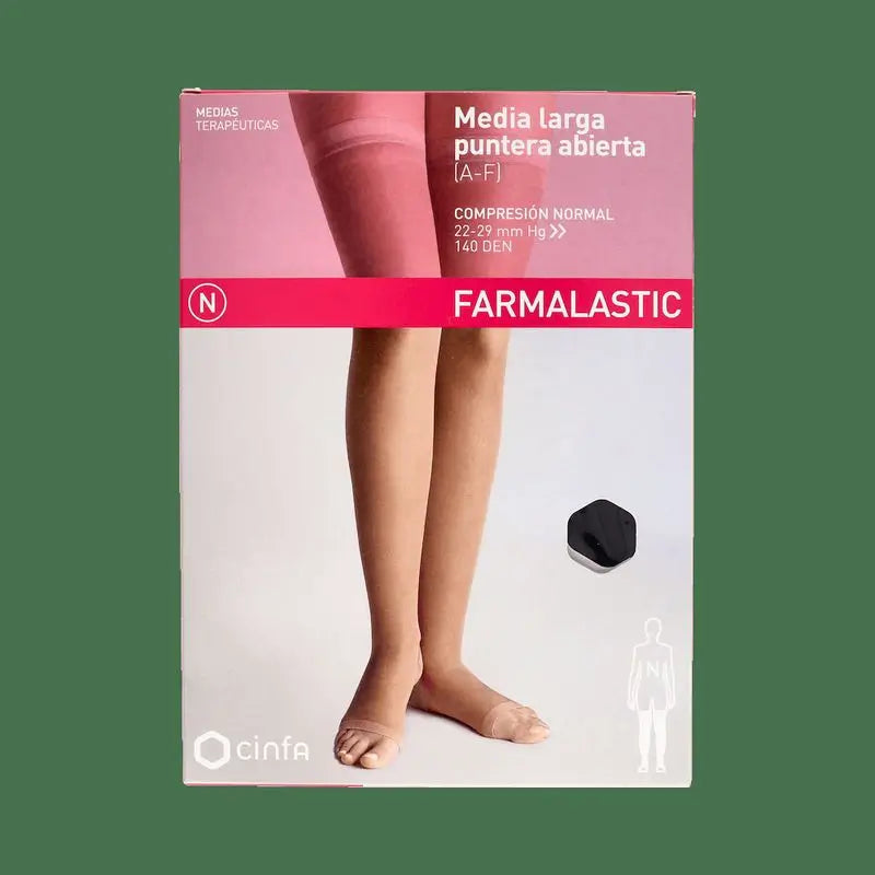 Farmalastic Long Black Open Toe Stocking, Extra Large Size