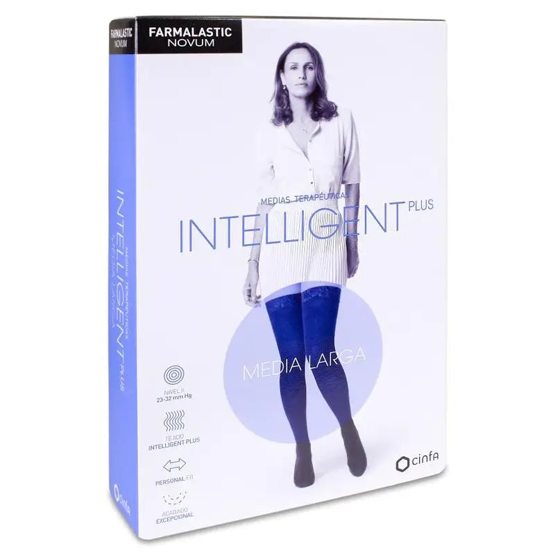 Farmalastic Novum Intelligent Plus Socks Navy Long Socks Size 3