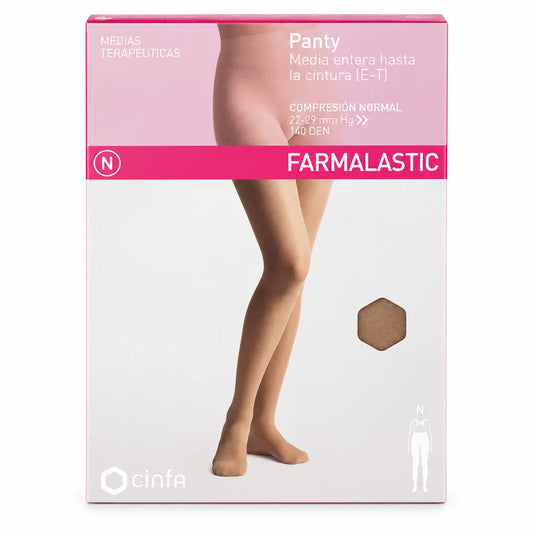 Farmalastic Compression Pantyhose Normal Compression Beige, Size Small