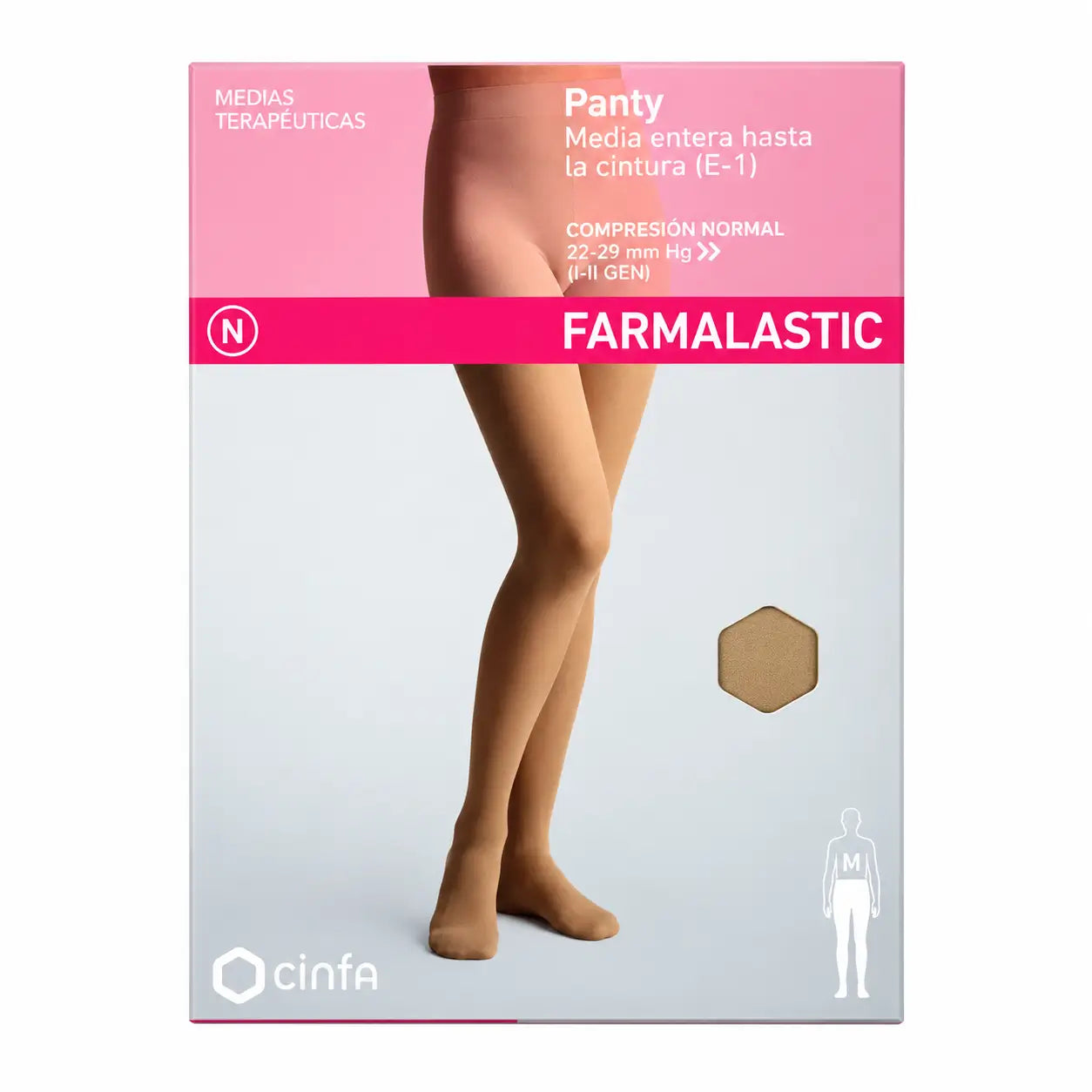 Farmalastic Compression Pantyhose Normal Compression Beige, Queen Size