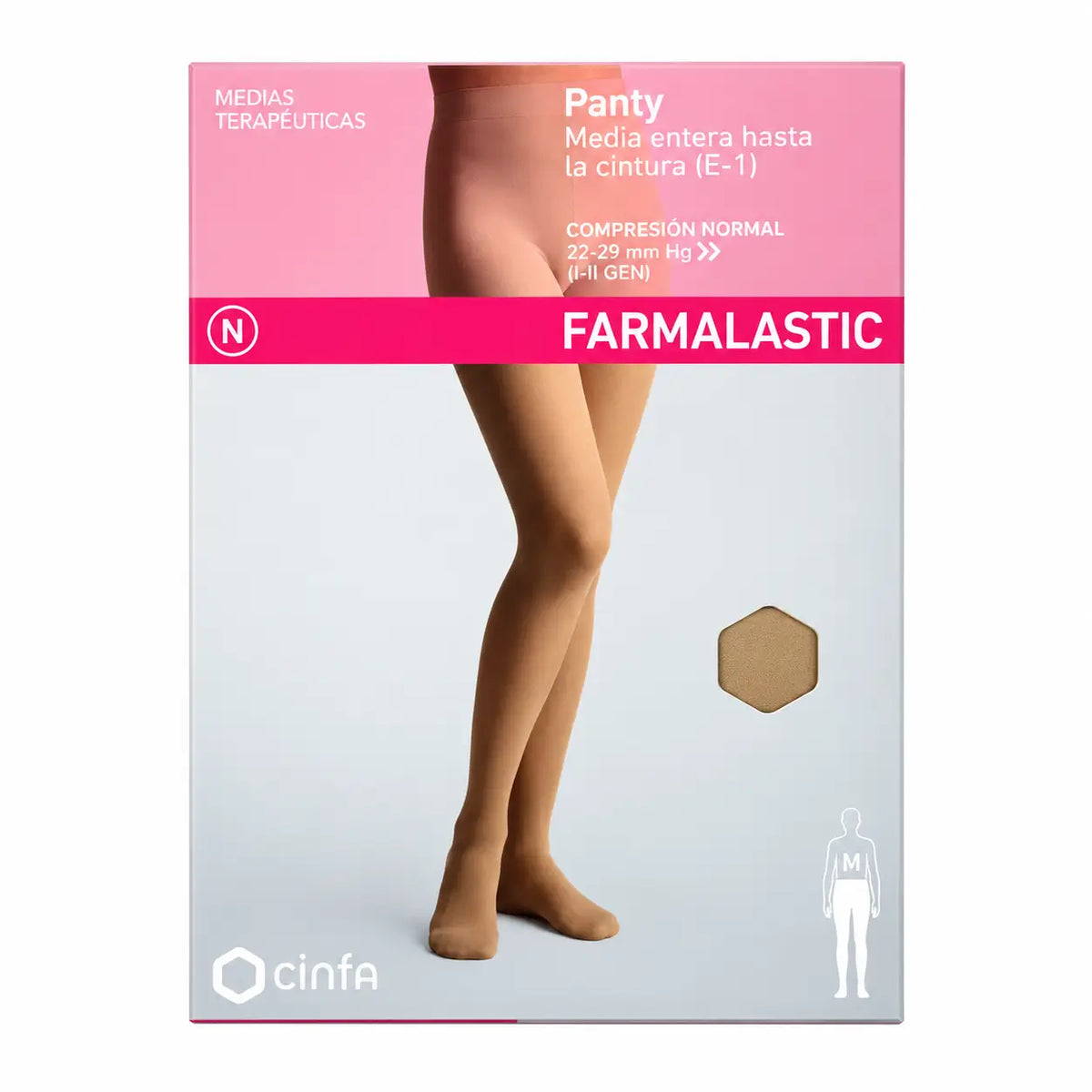 Farmalastic Compression Pantyhose Normal Compression Beige, Queen Size