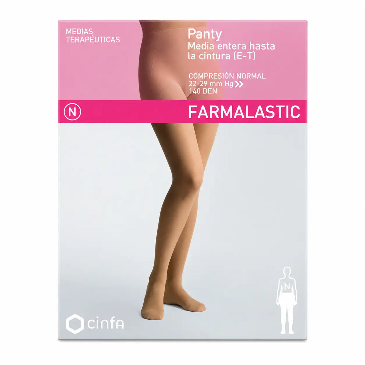 Farmalastic Compression Pantyhose Normal Compression Cappuccino, Size M