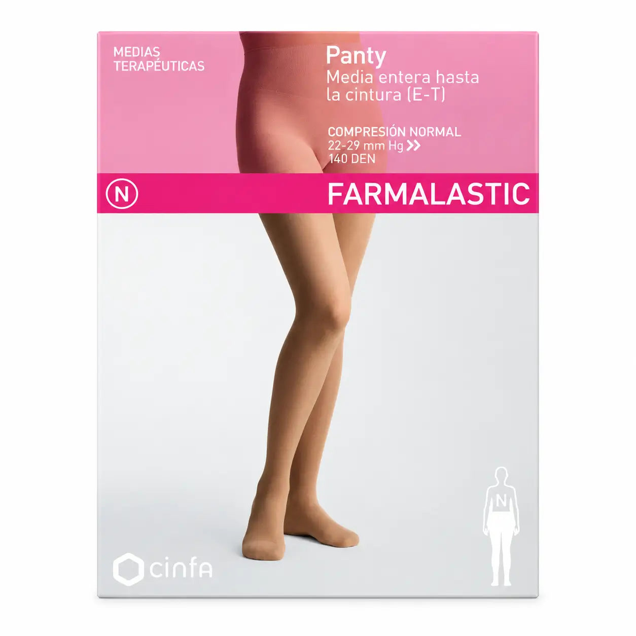 Farmalastic Compression Pantyhose Normal Compression Cappuccino, Size Small