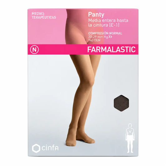 Farmalastic Compression Pantyhose Normal Compression Full Stocking Black Size M